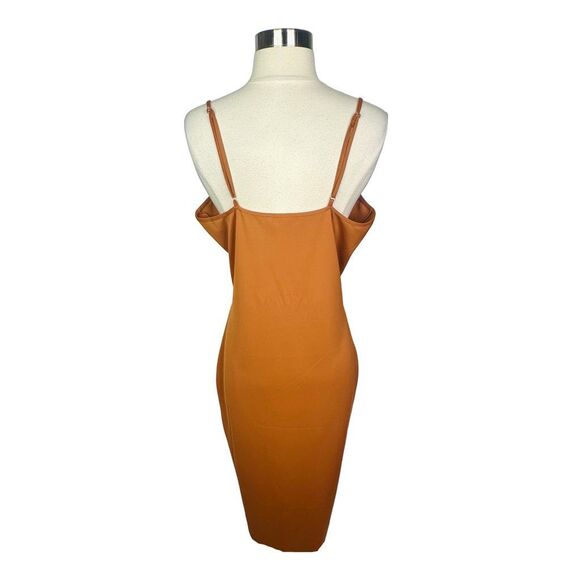 Good American Spaghetti Scuba Midi Dress - Size 4 (XL) - Rust - Style No GDK0071 - Picture 5 of 7